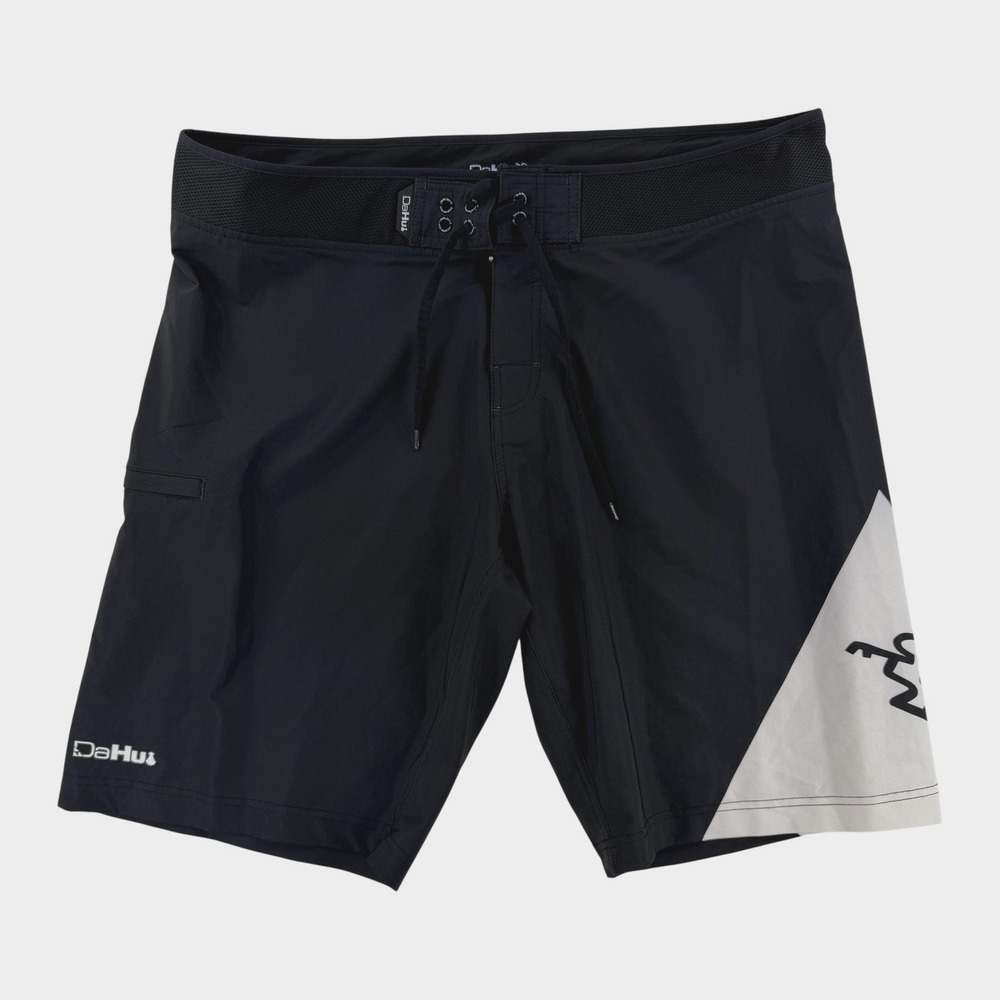 DaHui Board Shorts Mens 38 Black Colorblock Surf Swim Trunks Stretch Quick Dry